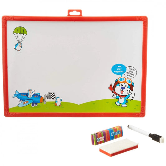 2 In 1 Write And Wipe Writing Board (Color: Assorted)