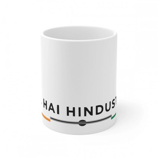 Generic Ceramic Dil Se Hindustani Printed Coffee Mug (Color: White, Capacity:330ml)
