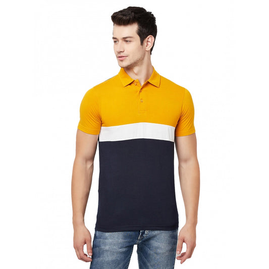 Generic Men's Casual Colorblock Cotton Blend Round Neck T-shirt (Multicolor)